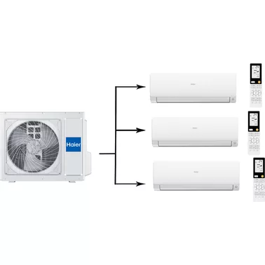 Мульти сплит система на 3 комнаты HAIER 3U55S2SR5FA/AS25S2SF2FA-W*3шт