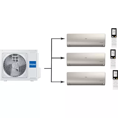 Мульти сплит система на 3 комнаты HAIER 3U55S2SR5FA/AS35S2SF2FA-G/AS25S2SF2FA-G*2шт