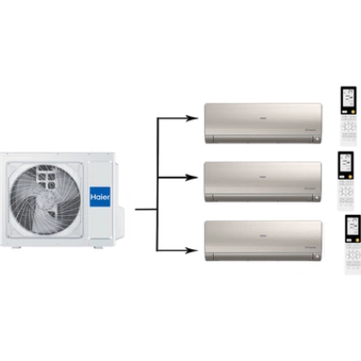 Мульти сплит система на 3 комнаты HAIER 3U55S2SR5FA/AS35S2SF2FA-G/AS25S2SF2FA-G*2шт