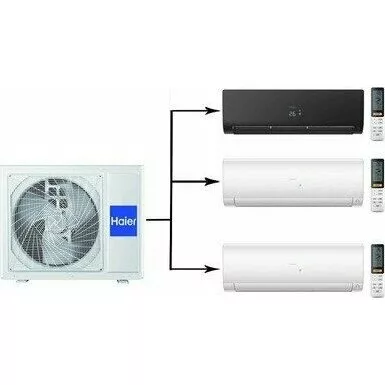 Мульти сплит система на 3 комнаты HAIER 3U70S2SR5FA/AS25S2SF2FA-B/AS25S2SF2FA-W*2шт