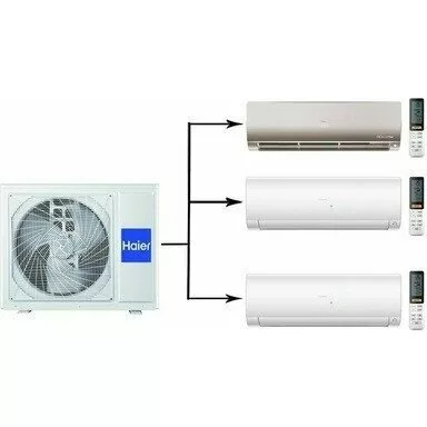 Мульти сплит система на 3 комнаты HAIER 3U70S2SR5FA/AS25S2SF2FA-G/AS25S2SF2FA-W*2шт
