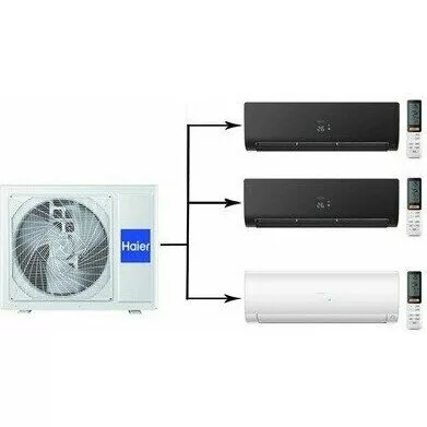 Мульти сплит система на 3 комнаты HAIER 3U70S2SR5FA/AS25S2SF2FA-W/AS25S2SF2FA-B*2шт